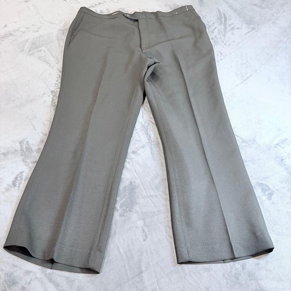 VTG 70s Knit Flared Dress Pants Black Westchester Classic NWT 42x29 Made in USA